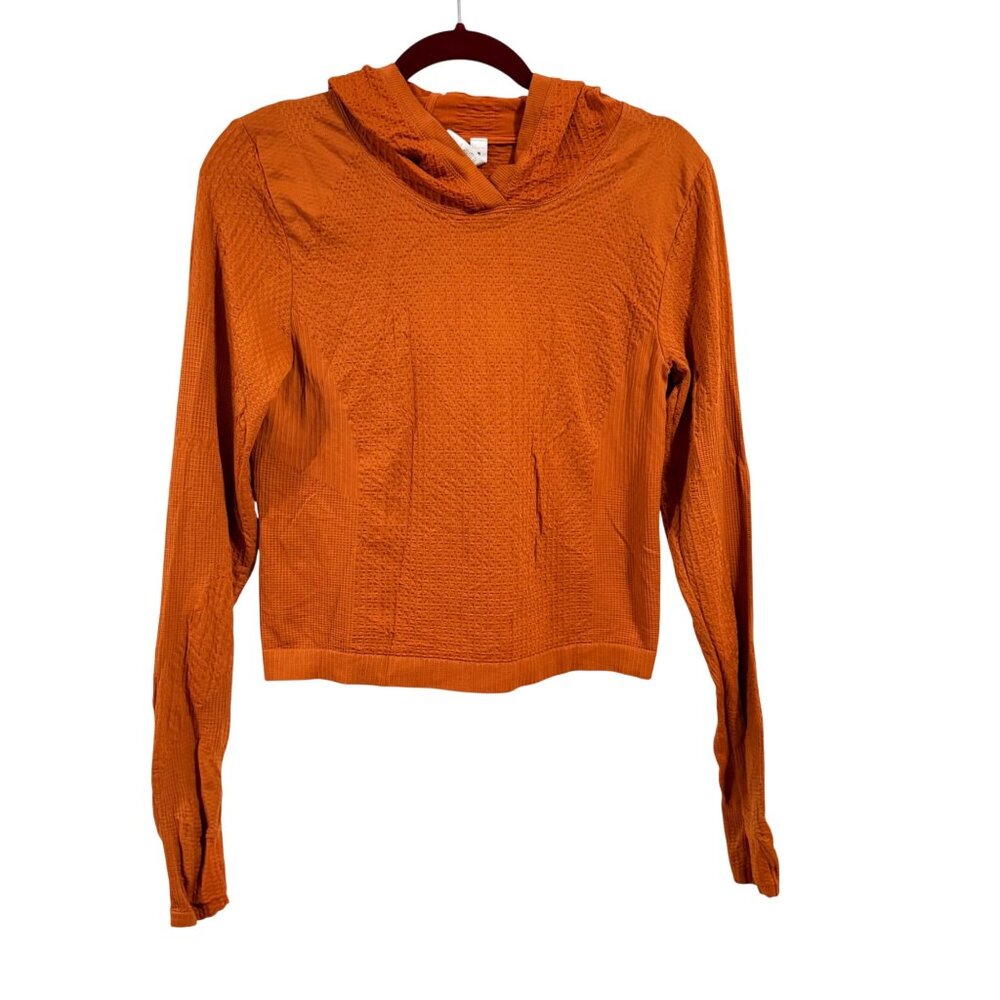 Athleta Flurry Seamless Seamless Hoodie in Foliage Orange Size M